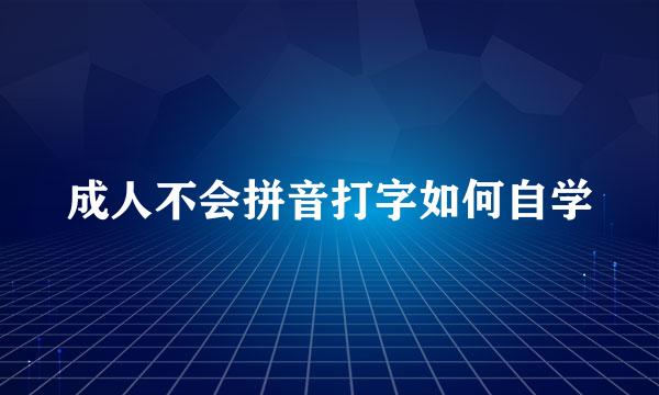 成人不会拼音打字如何自学