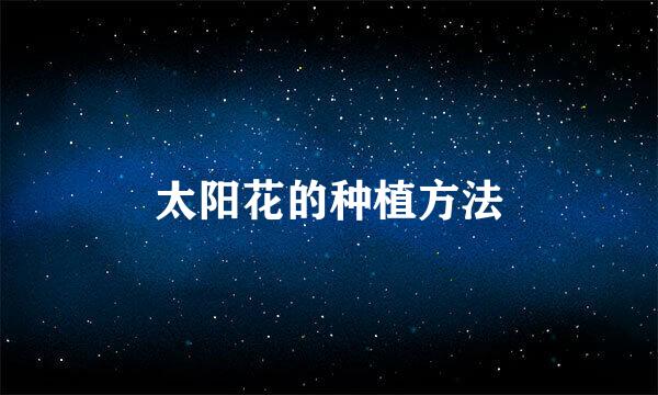 太阳花的种植方法