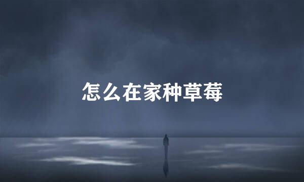 怎么在家种草莓