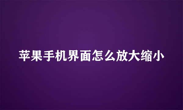 苹果手机界面怎么放大缩小