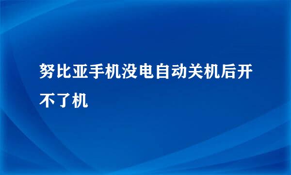 努比亚手机没电自动关机后开不了机