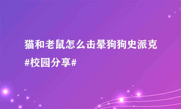 猫和老鼠怎么击晕狗狗史派克#校园分享#