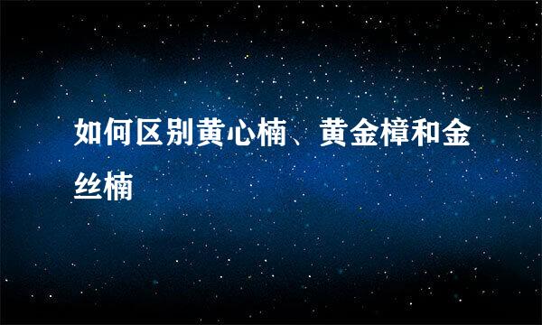 如何区别黄心楠、黄金樟和金丝楠