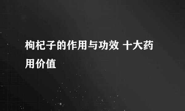 枸杞子的作用与功效 十大药用价值