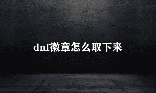 dnf徽章怎么取下来
