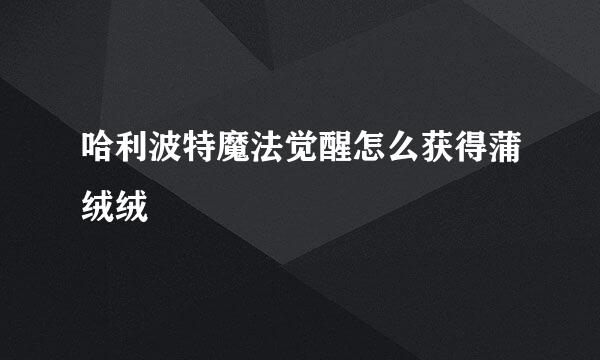 哈利波特魔法觉醒怎么获得蒲绒绒
