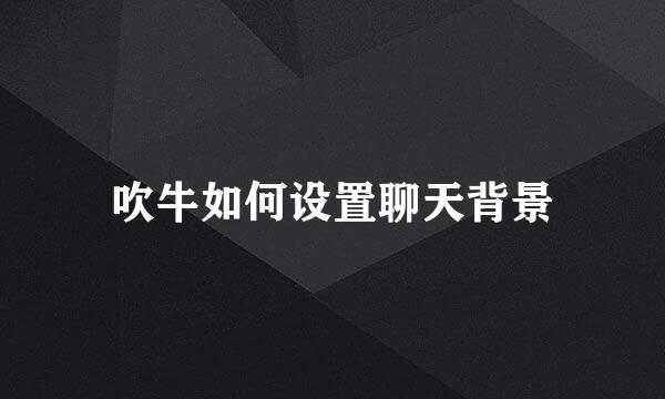 吹牛如何设置聊天背景