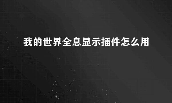 我的世界全息显示插件怎么用