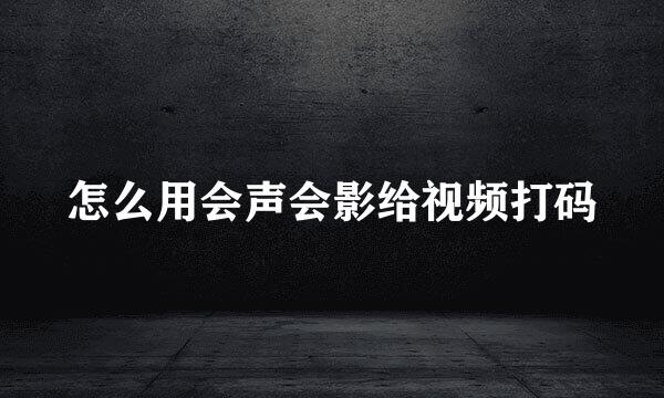 怎么用会声会影给视频打码