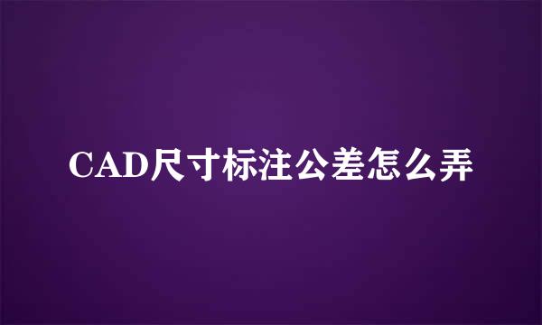 CAD尺寸标注公差怎么弄