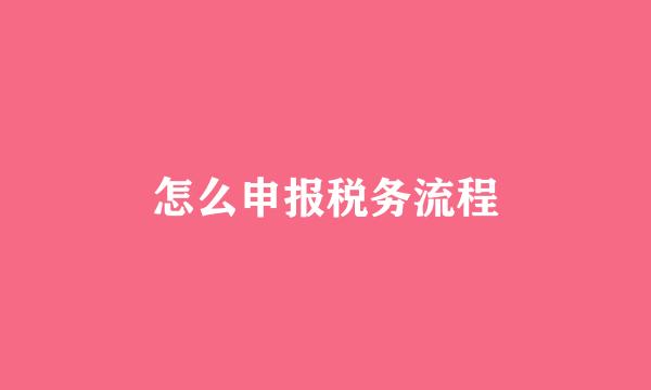 怎么申报税务流程
