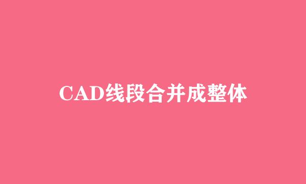 CAD线段合并成整体