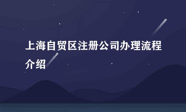 上海自贸区注册公司办理流程介绍