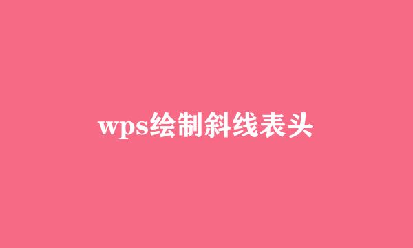 wps绘制斜线表头