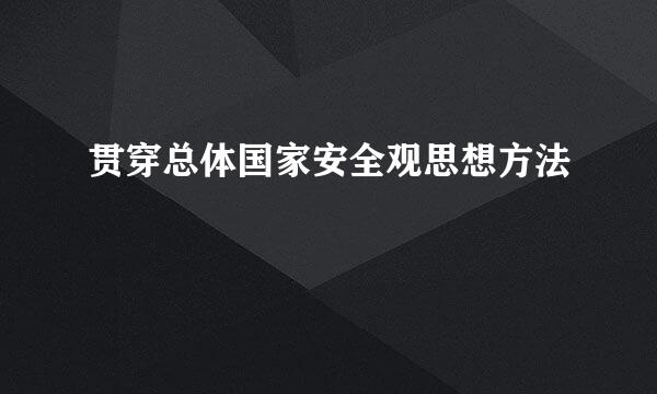 贯穿总体国家安全观思想方法