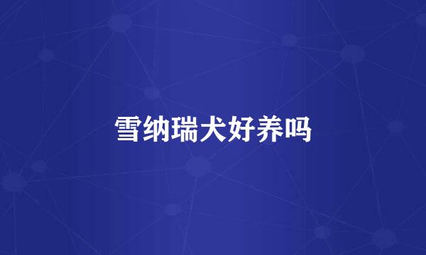 雪纳瑞犬好养吗