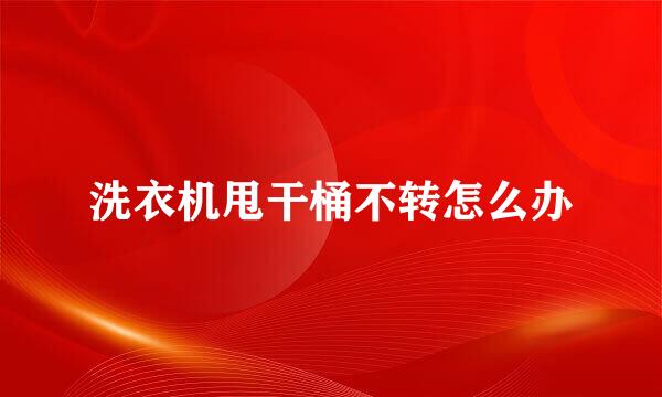 洗衣机甩干桶不转怎么办