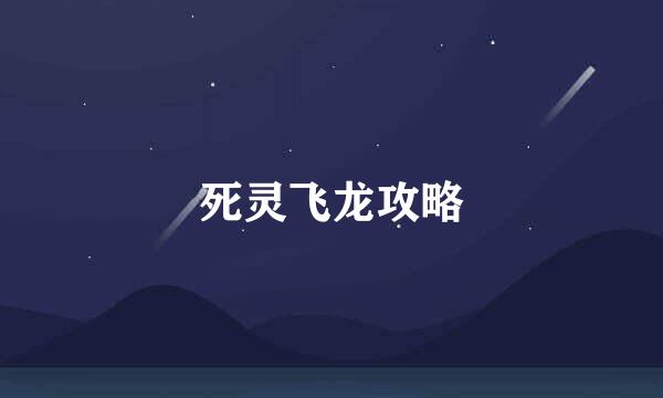 死灵飞龙攻略