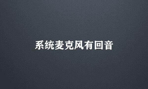 系统麦克风有回音