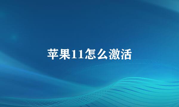 苹果11怎么激活