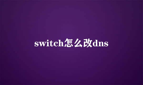 switch怎么改dns
