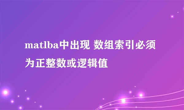 matlba中出现 数组索引必须为正整数或逻辑值