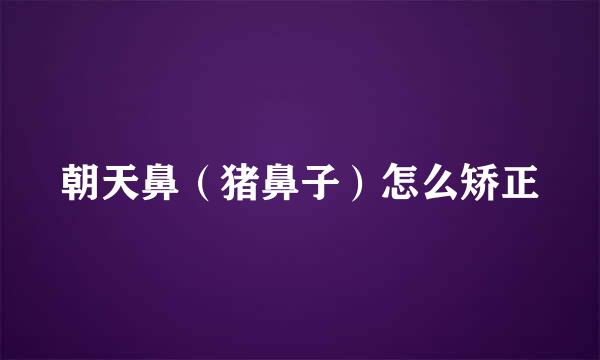 朝天鼻（猪鼻子）怎么矫正