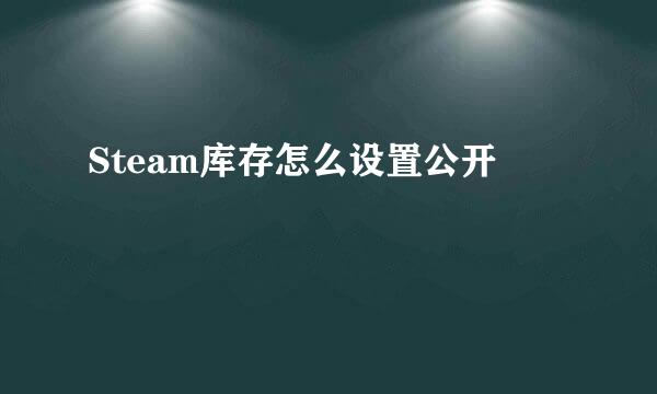Steam库存怎么设置公开