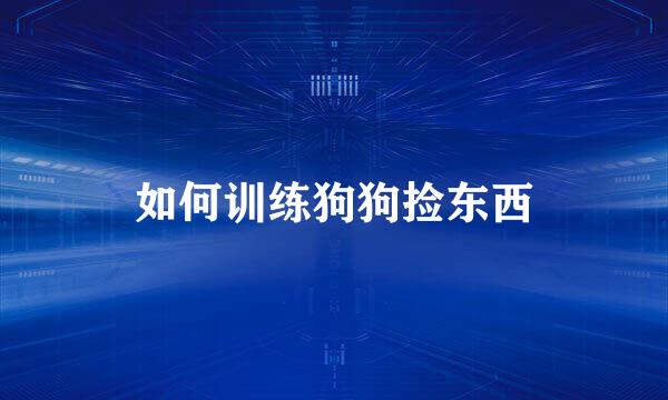 如何训练狗狗捡东西