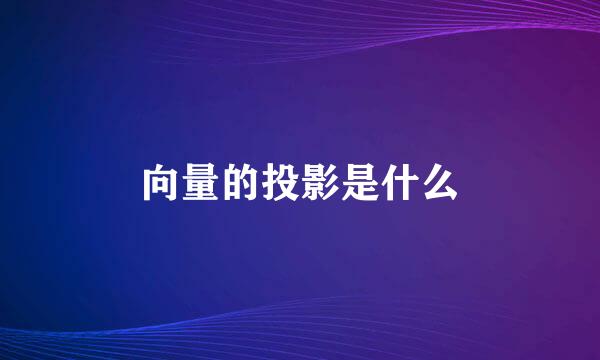 向量的投影是什么