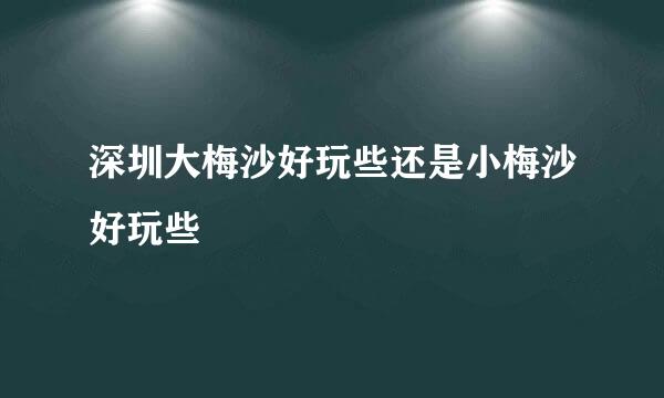 深圳大梅沙好玩些还是小梅沙好玩些