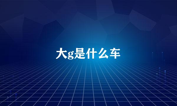 大g是什么车