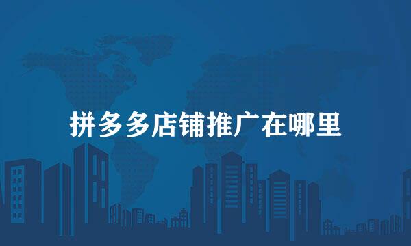 拼多多店铺推广在哪里