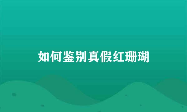 如何鉴别真假红珊瑚