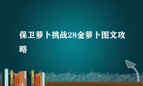 保卫萝卜挑战28金萝卜图文攻略