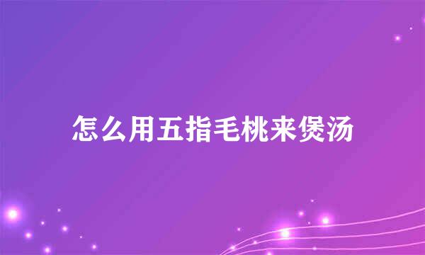怎么用五指毛桃来煲汤