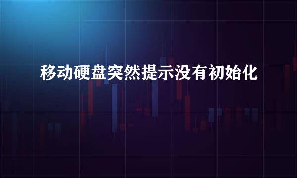 移动硬盘突然提示没有初始化