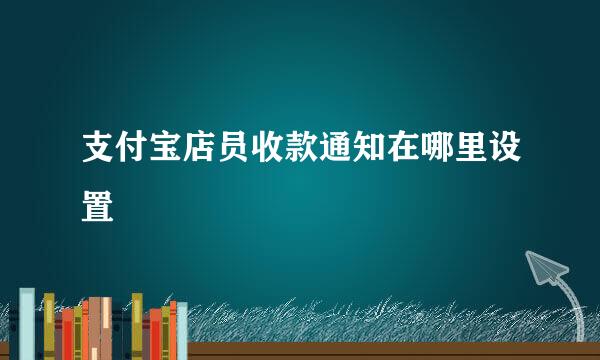 支付宝店员收款通知在哪里设置