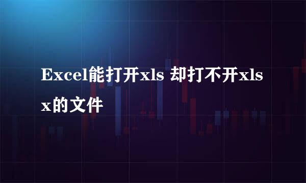 Excel能打开xls 却打不开xlsx的文件