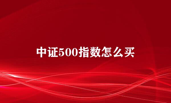 中证500指数怎么买