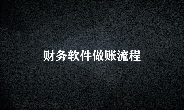 财务软件做账流程