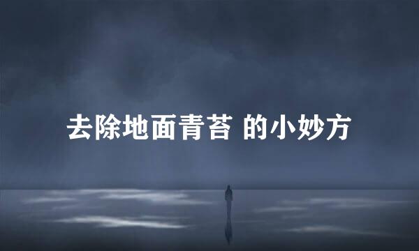 去除地面青苔 的小妙方