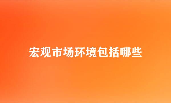 宏观市场环境包括哪些