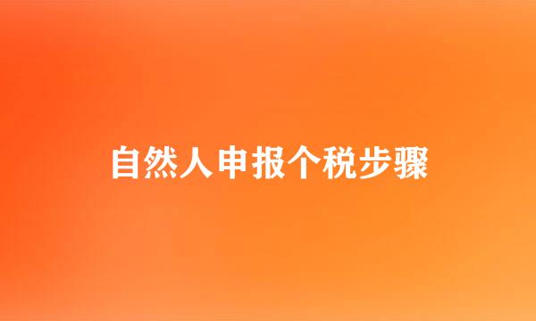自然人申报个税步骤