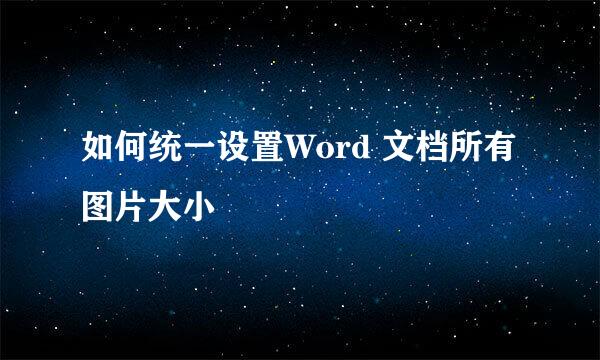 如何统一设置Word 文档所有图片大小