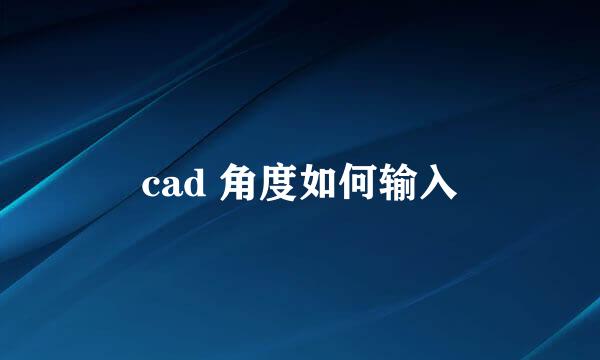 cad 角度如何输入