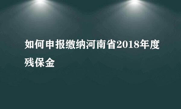 如何申报缴纳河南省2018年度残保金