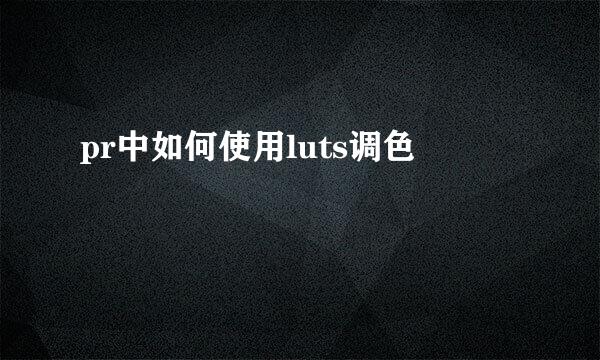 pr中如何使用luts调色