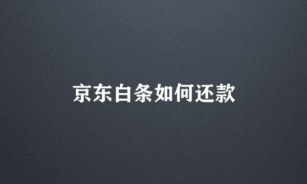 京东白条如何还款