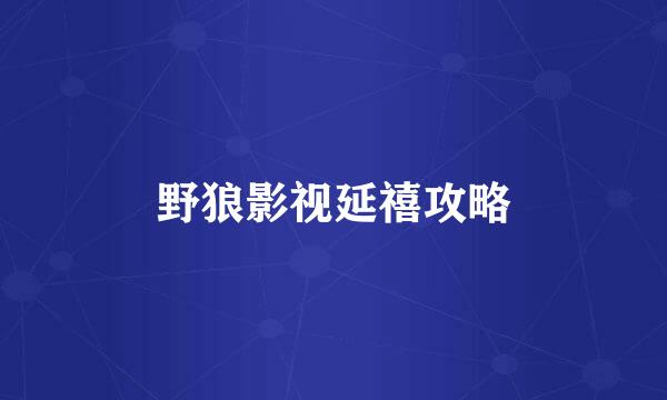 野狼影视延禧攻略
